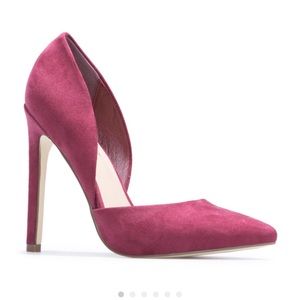 Wine pointy toe pump